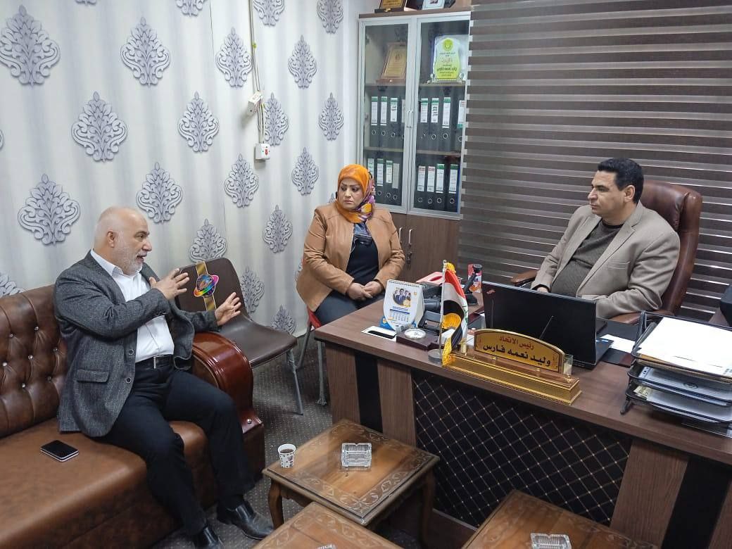 الزبيدي يلتقي رئيس الاتحاد العراقي لنقابات العراق ويبحث معه العلاقات الثنائية